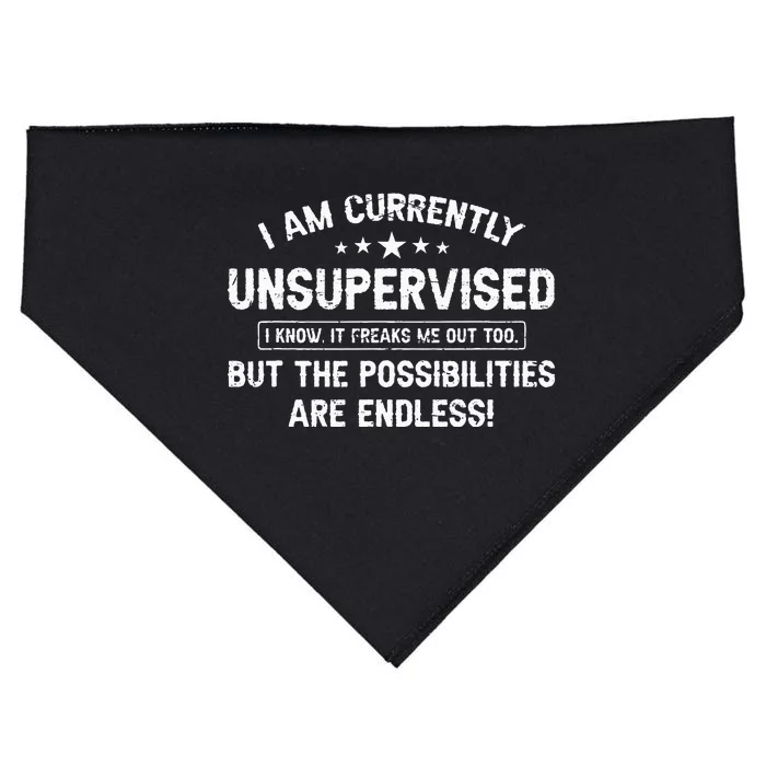 I Am Currently Unsupervised But Possibilities Are Endless USA-Made Doggie Bandana