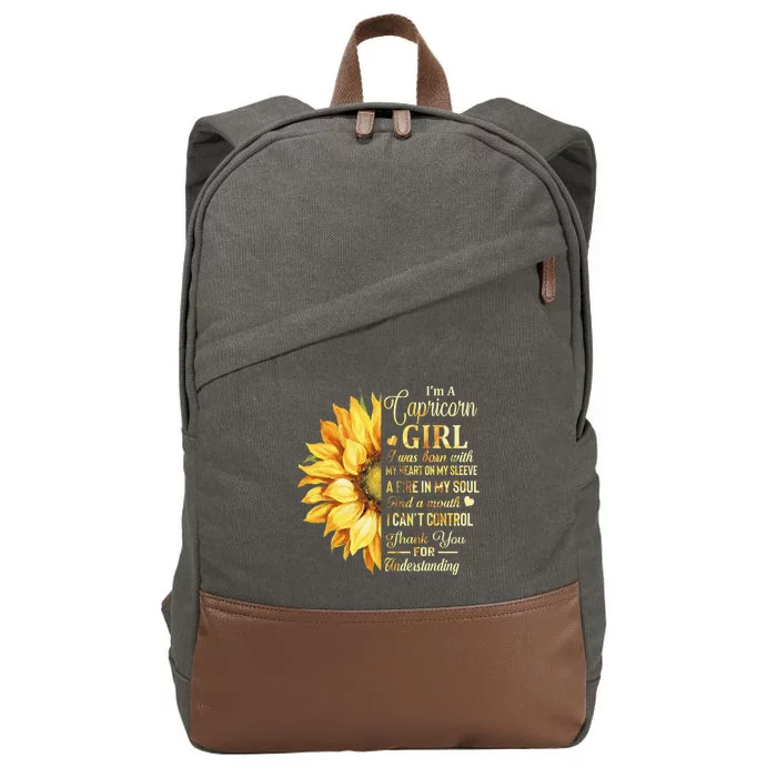 I'm A Capricorn  Sunflower Birthday Funny Cotton Canvas Backpack