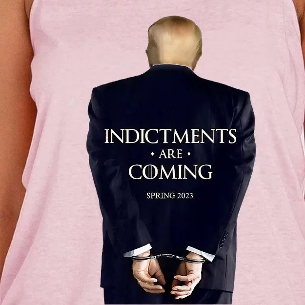 Indictments Are Coming Funny Trump Indicted Women's Knotted Racerback Tank