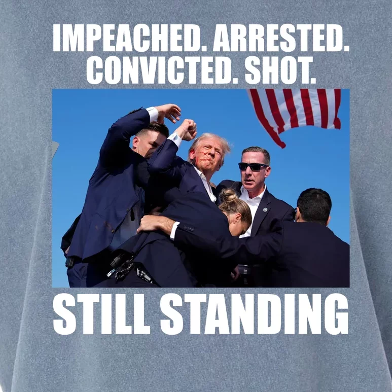 Impeached Arrested Convicted Shot Still Standing Donald Trump Garment-Dyed Women's Muscle Tee