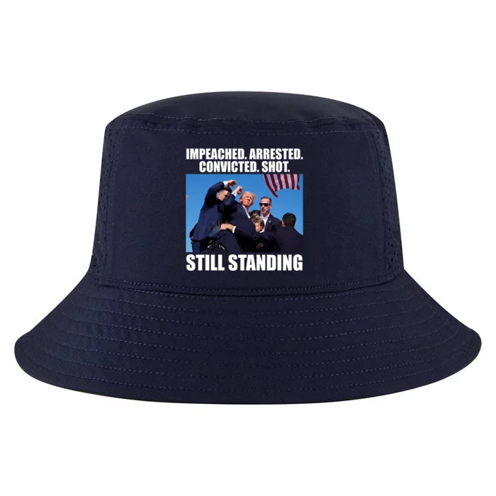 Impeached Arrested Convicted Shot Still Standing Donald Trump Cool Comfort Performance Bucket Hat