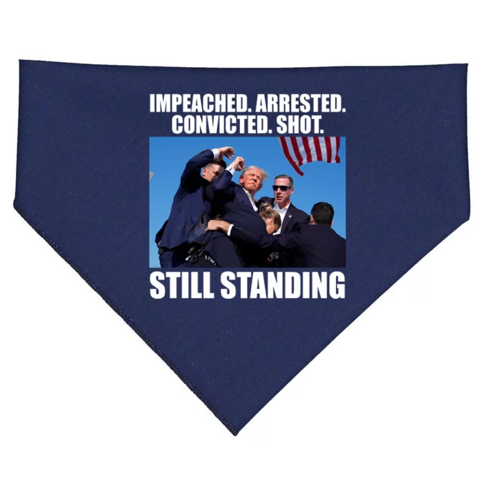 Impeached Arrested Convicted Shot Still Standing Donald Trump USA-Made Doggie Bandana