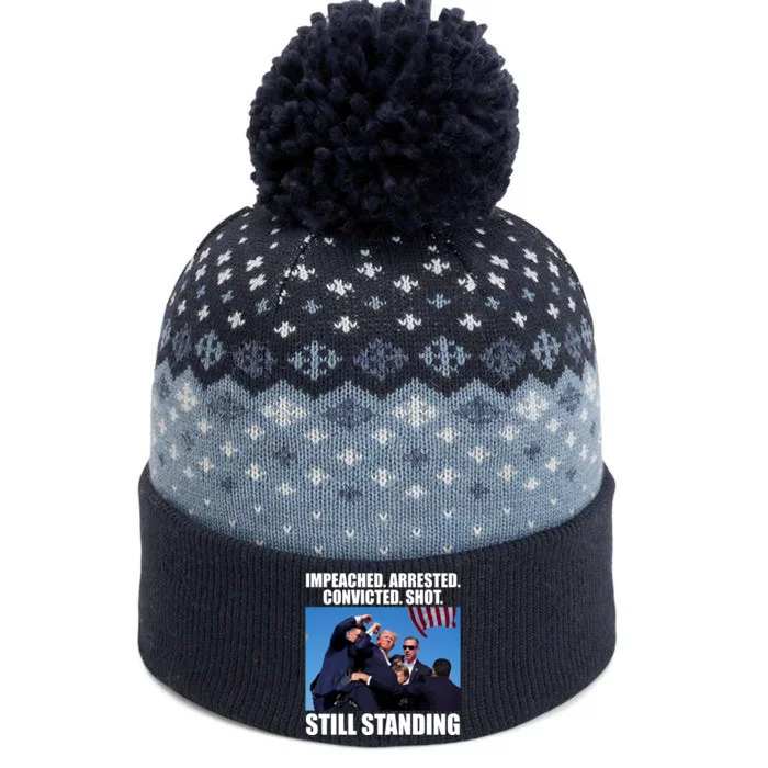 Impeached Arrested Convicted Shot Still Standing Donald Trump The Baniff Cuffed Pom Beanie