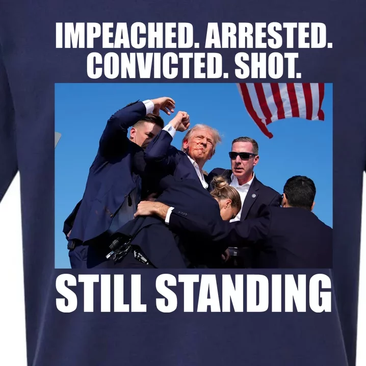 Impeached Arrested Convicted Shot Still Standing Donald Trump Sueded Cloud Jersey T-Shirt