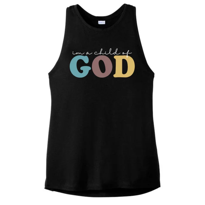 Im A Child Of God Christianity Ladies Tri-Blend Wicking Tank