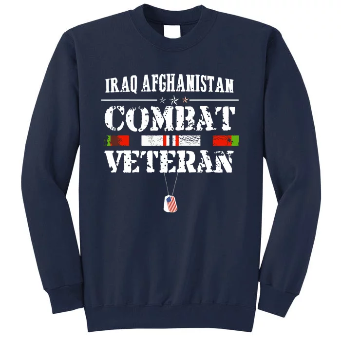 Iraq Afghanistan Combat Veteran Proud Army Military Vintage Tall Sweatshirt