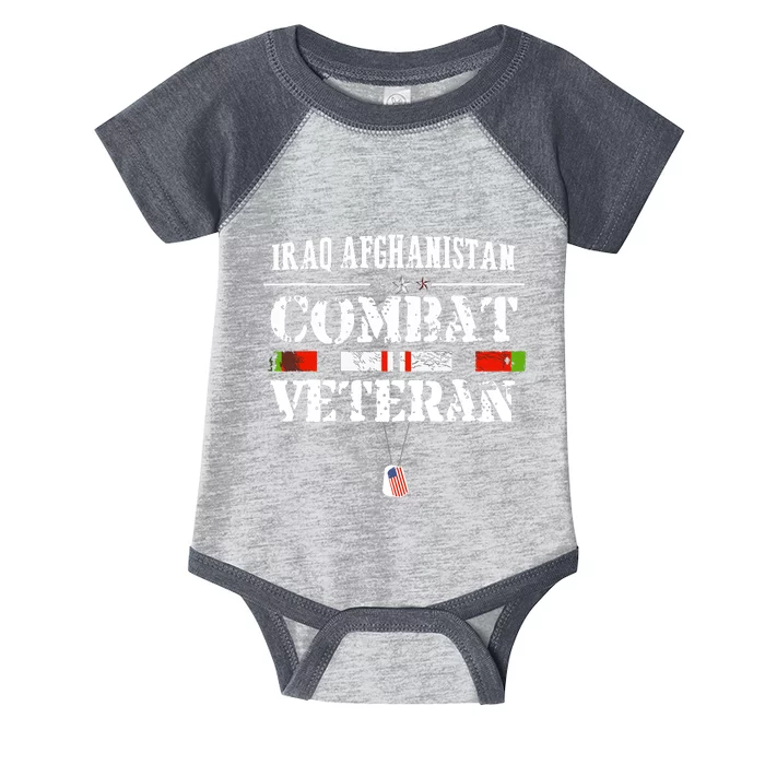 Iraq Afghanistan Combat Veteran Proud Army Military Vintage Infant Baby Jersey Bodysuit