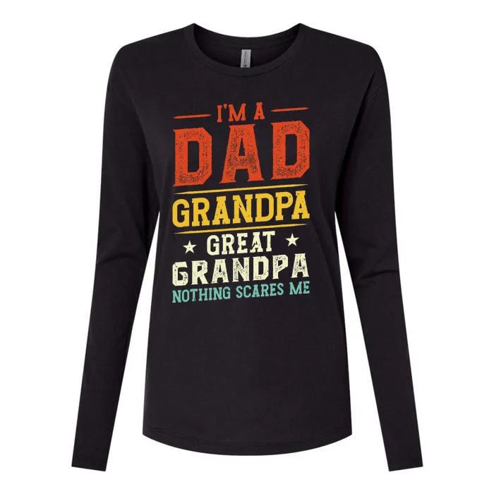 I'm a Dad Grandpa Great Grandpa Nothing scares me Womens Cotton Relaxed Long Sleeve T-Shirt