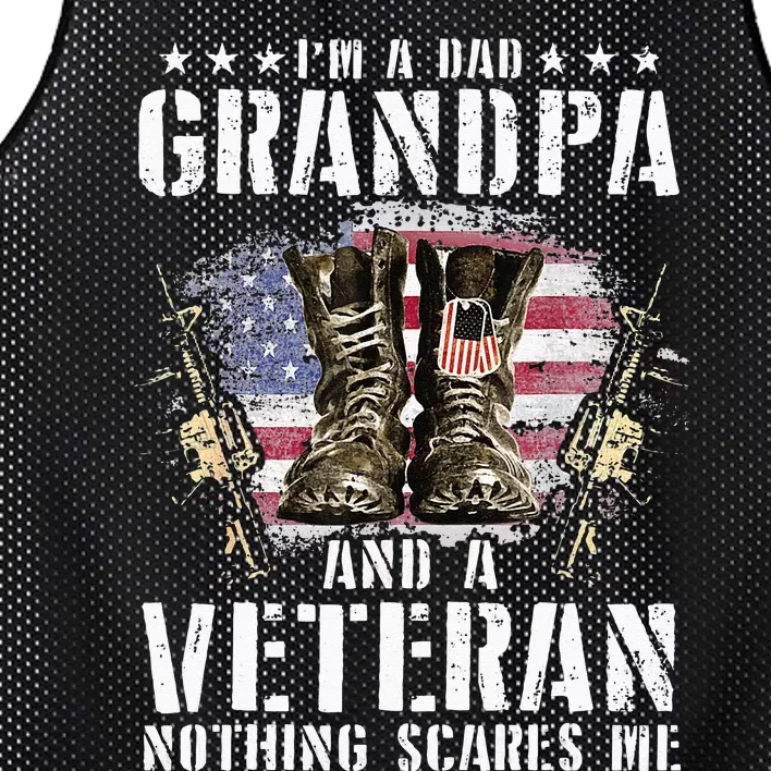 Im A Dad Grandpa And A Veteran Nothing Scares Me Mesh Reversible Basketball Jersey Tank