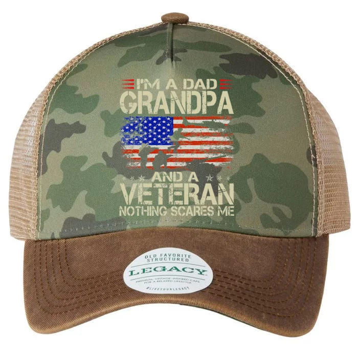 Im A Dad Grandpa And Veteran Fathers Day Papa Grandpa Gifts Legacy Tie Dye Trucker Hat