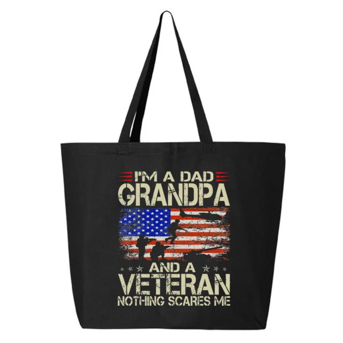 Im A Dad Grandpa And Veteran Fathers Day Papa Grandpa Gifts 25L Jumbo Tote