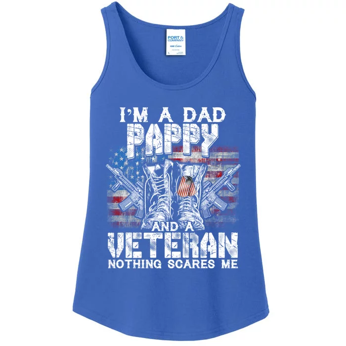 Im A Dad Pappy Veteran Nothing Scares Me Proud Funny Gift Ladies Essential Tank