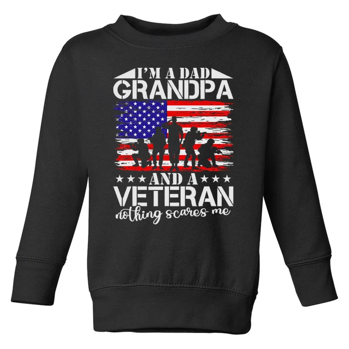 Im A Dad Grandpa And Veteran Nothing Scares Me Fathers Day Toddler Sweatshirt