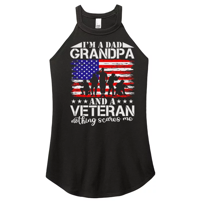 Im A Dad Grandpa And Veteran Nothing Scares Me Fathers Day Women’s Perfect Tri Rocker Tank