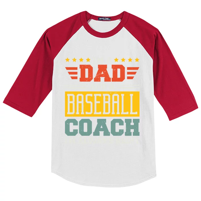 I'm A Dad And A Baseball Coach I'm Always Right Gift Kids Colorblock Raglan Jersey