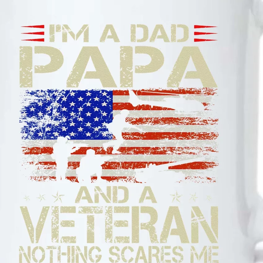 Im A Dad Papa And Veteran Funny Retro Veterans Day Black Color Changing Mug