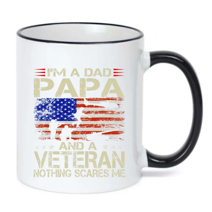 Im A Dad Papa And Veteran Funny Retro Veterans Day Black Color Changing Mug