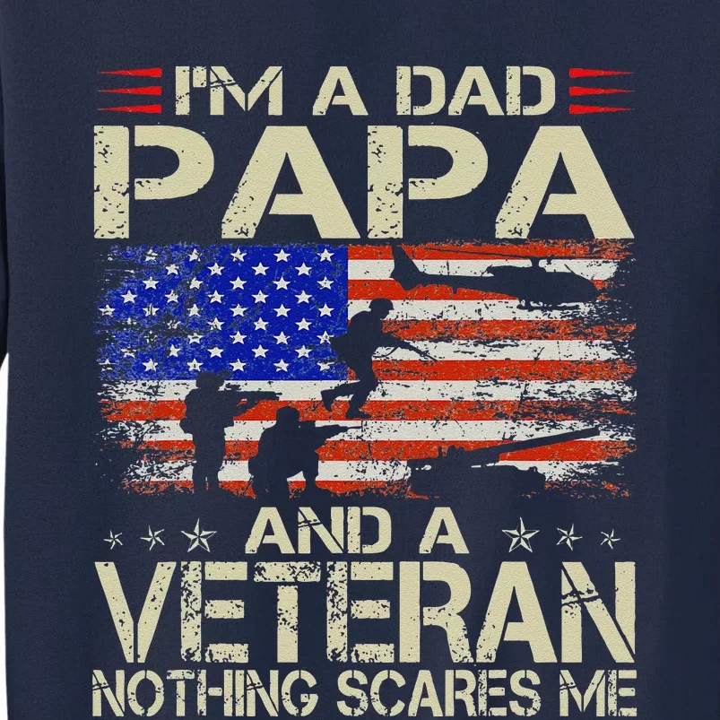 Im A Dad Papa And Veteran Funny Retro Veterans Day Tall Sweatshirt