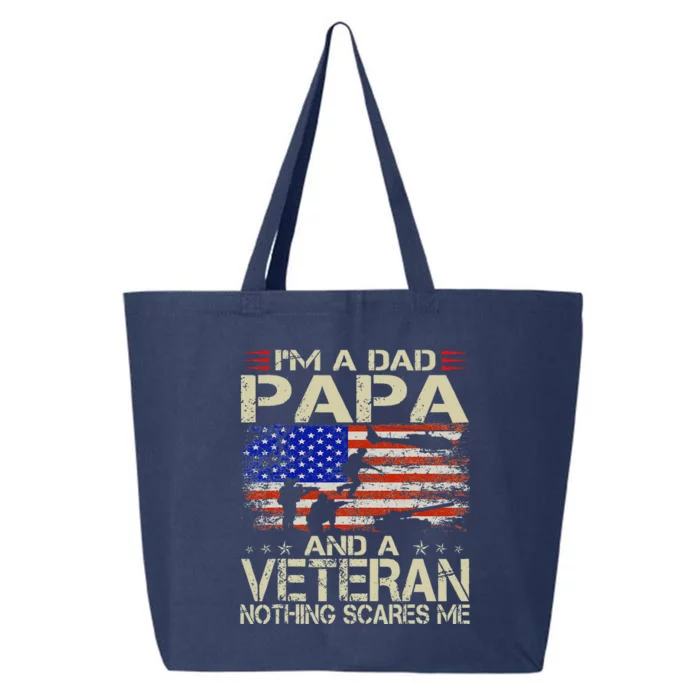 Im A Dad Papa And Veteran Funny Retro Veterans Day 25L Jumbo Tote