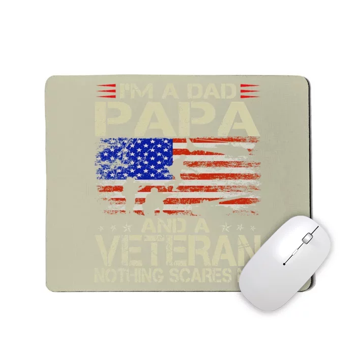 Im A Dad Papa And Veteran Funny Retro Veterans Day Mousepad