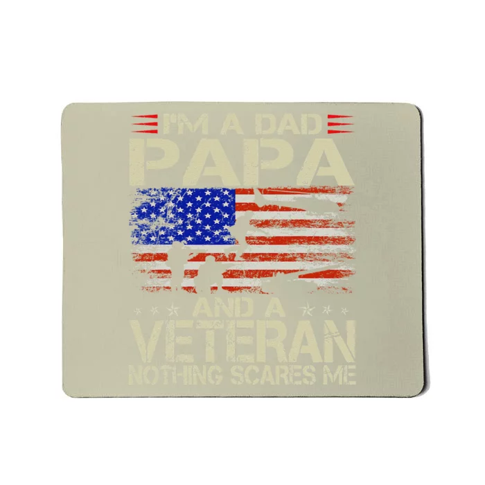 Im A Dad Papa And Veteran Funny Retro Veterans Day Mousepad