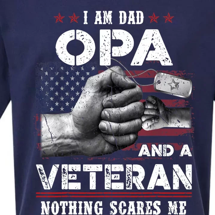 I'm A Dad OPA Veteran Nothing Scares Me Fathers Day Sueded Cloud Jersey T-Shirt