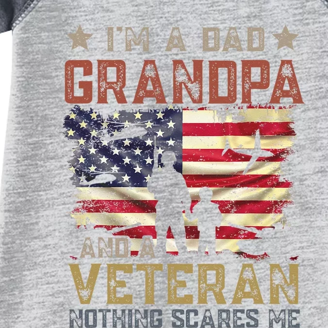 Im A Dad Grandpa And A Veteran Nothing Scares Me Infant Baby Jersey Bodysuit