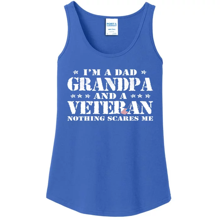 I'm A Dad Grandpa Veteran Father's Day Gift Ladies Essential Tank