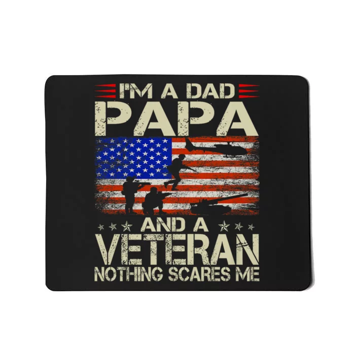 IM A Dad Papa And Veteran Funny Retro Dad Papa Grandpa Mousepad