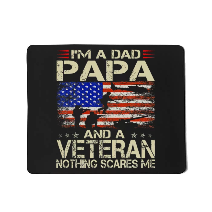 IM A Dad Papa And Veteran Funny Retro Dad Papa Grandpa Mousepad