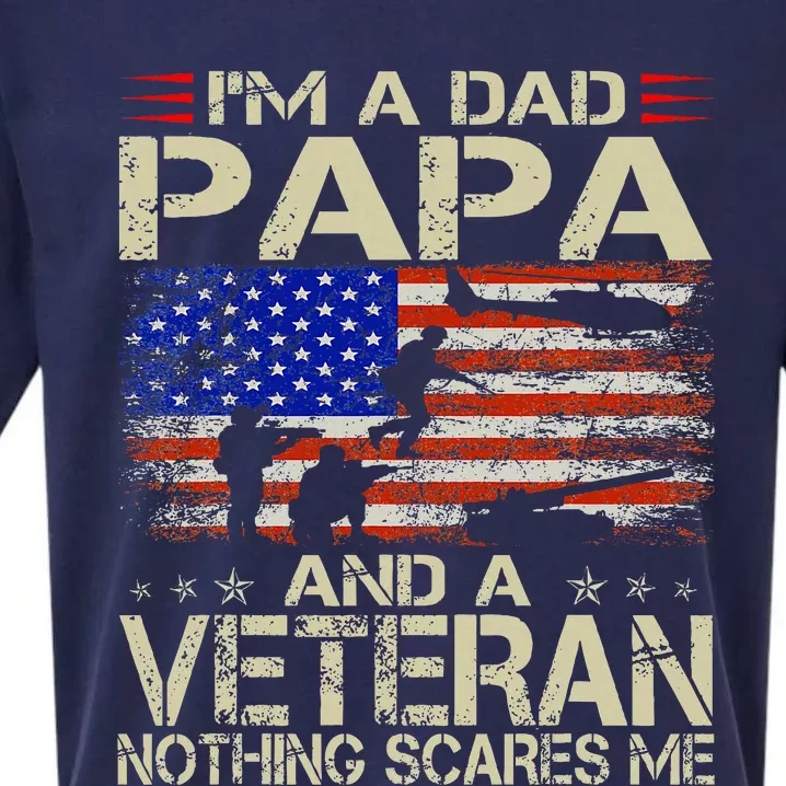 IM A Dad Papa And Veteran Funny Retro Dad Papa Grandpa Sueded Cloud Jersey T-Shirt