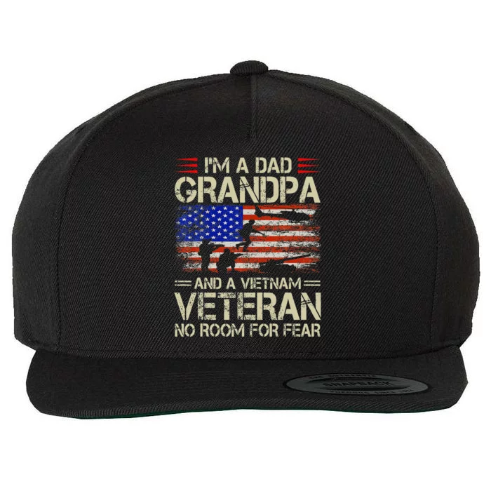 IM A Dad Grandpa And Vietnam Veteran Us Flag Papa Wool Snapback Cap