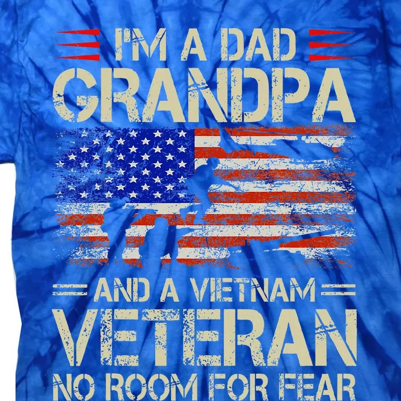 IM A Dad Grandpa And Vietnam Veteran Us Flag Papa Tie-Dye T-Shirt