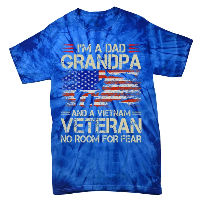 IM A Dad Grandpa And Vietnam Veteran Us Flag Papa Tie-Dye T-Shirt