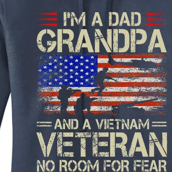 IM A Dad Grandpa And Vietnam Veteran Us Flag Papa Women's Pullover Hoodie