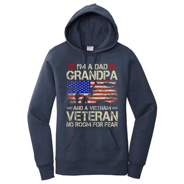 IM A Dad Grandpa And Vietnam Veteran Us Flag Papa Women's Pullover Hoodie