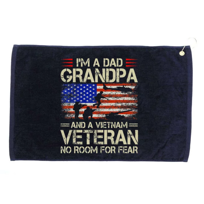 IM A Dad Grandpa And Vietnam Veteran Us Flag Papa Grommeted Golf Towel