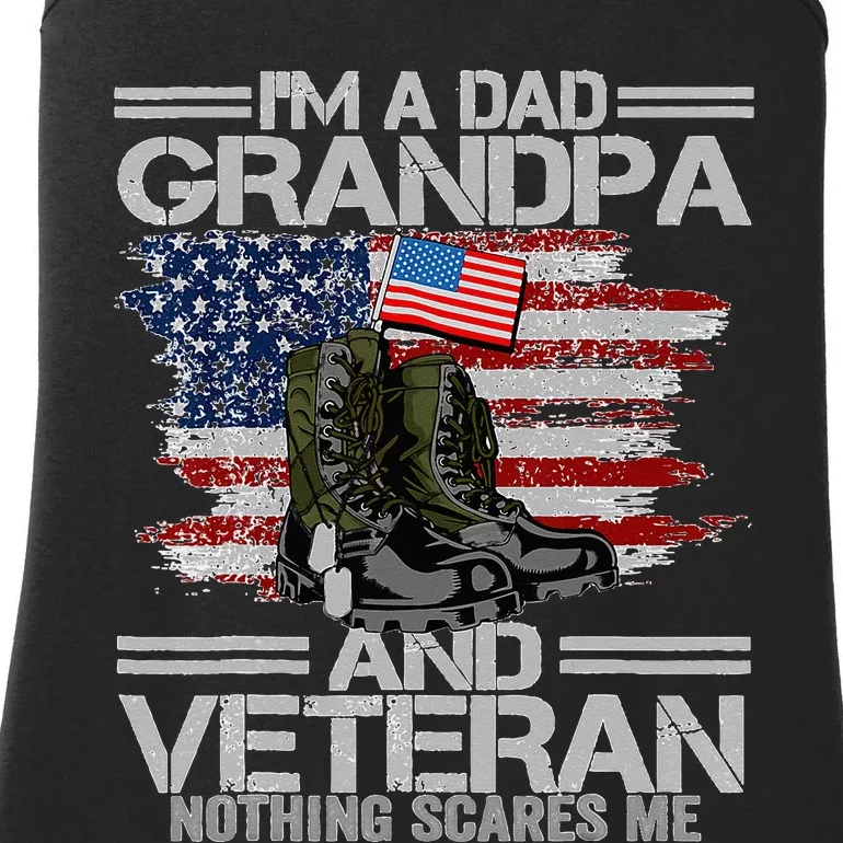 I'm A Dad Grandpa Veteran Nothing Scares me Father's Day Ladies Essential Tank