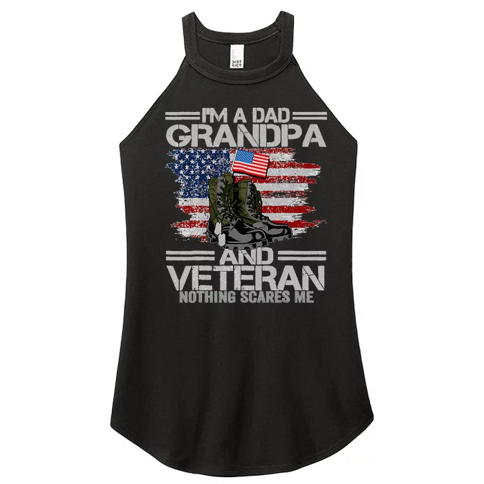 I'm A Dad Grandpa Veteran Nothing Scares me Father's Day Women’s Perfect Tri Rocker Tank