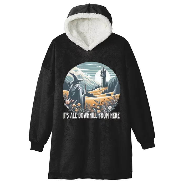 It’S All Downhill From Here Wizard Hooded Wearable Blanket