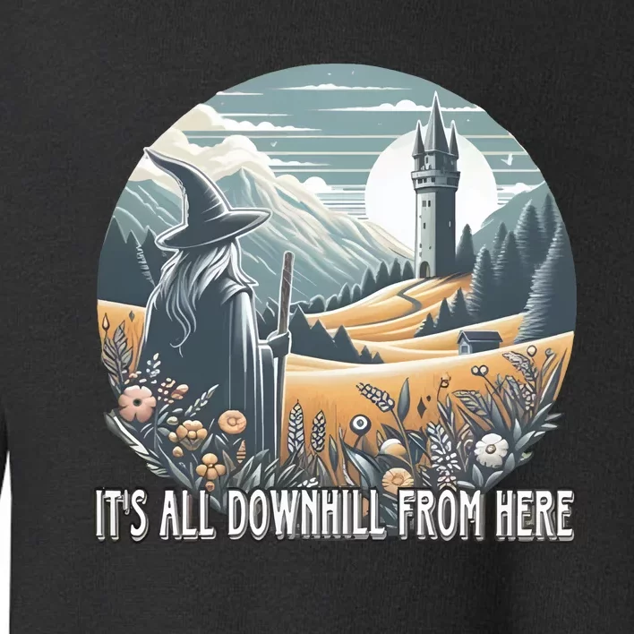 It’S All Downhill From Here Wizard Toddler Sweatshirt