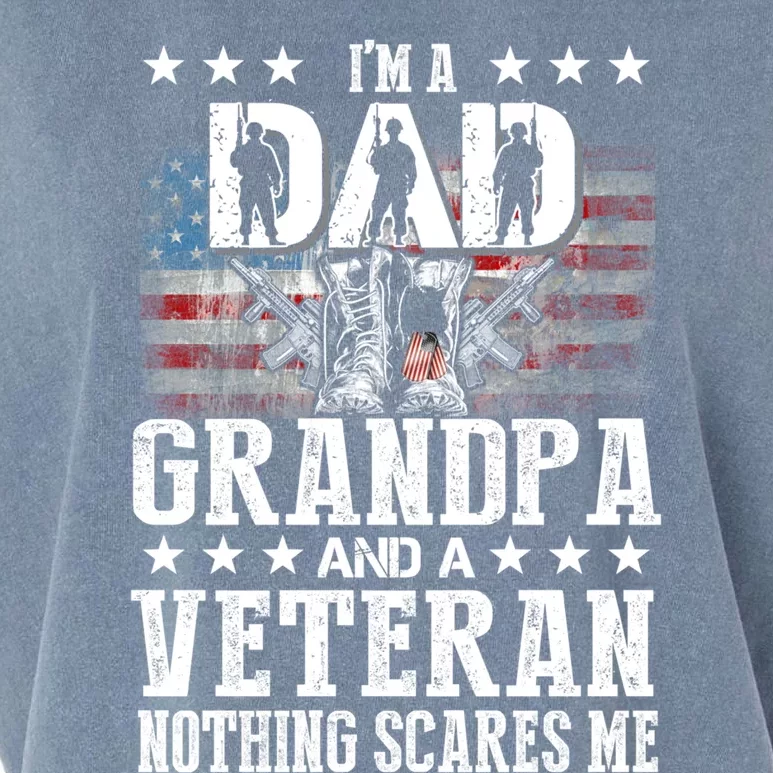 I'm A Dad Grandpa Veteran Funny Grandpa Father's Day Cool Gift Garment-Dyed Women's Muscle Tee