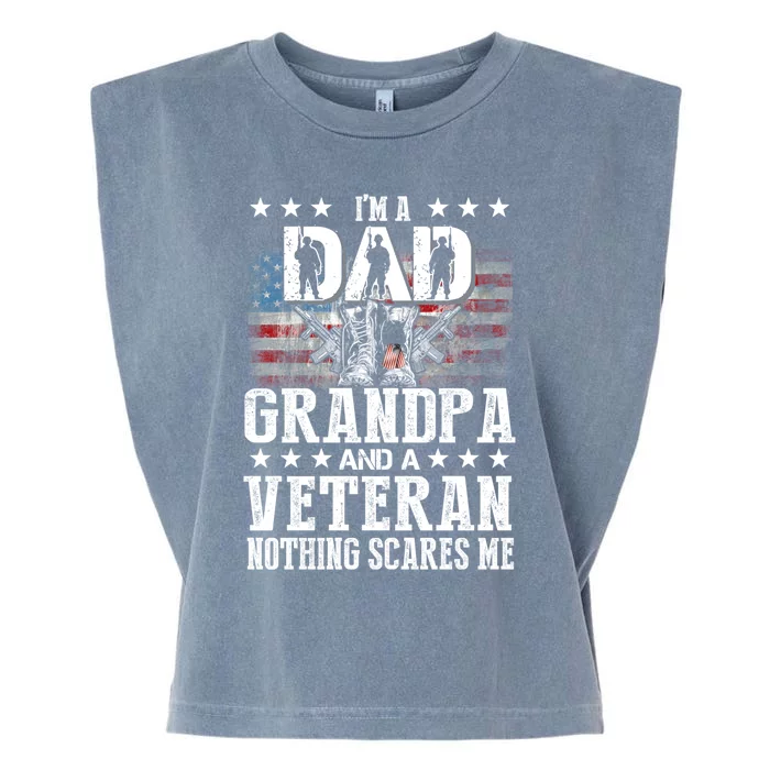 I'm A Dad Grandpa Veteran Funny Grandpa Father's Day Cool Gift Garment-Dyed Women's Muscle Tee