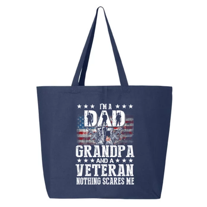 I'm A Dad Grandpa Veteran Funny Grandpa Father's Day Cool Gift 25L Jumbo Tote