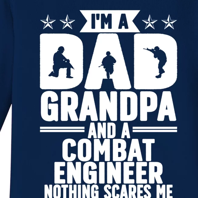 Im A Dad And Grandpa Combat Engineer Combat Engineering Gift Baby Long Sleeve Bodysuit