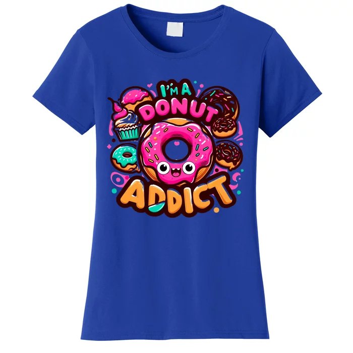 Im A Donut Addict Pink Chocolate Sprinkle Glazed Donut Meaningful Gift Women's T-Shirt