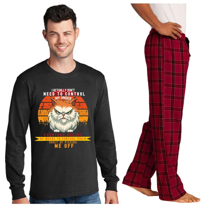 I Actually Dont Need To Control My Anger Unisex Long Sleeve Pajama Set