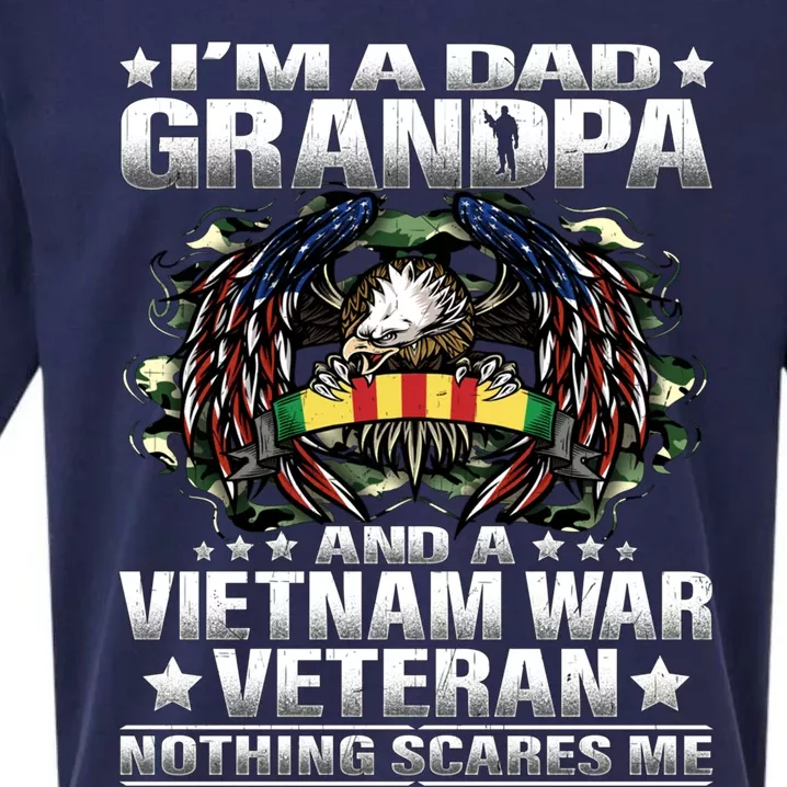 I'm A Dad Grandpa And A Vietnam Veteran Nothing Scares Me Gift Sueded Cloud Jersey T-Shirt