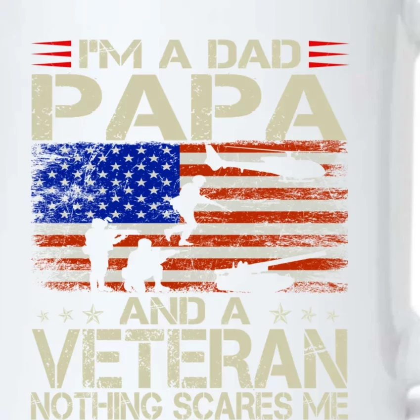 IM A Dad Papa And Veteran Funny Retro Dad Papa Grandpa Black Color Changing Mug