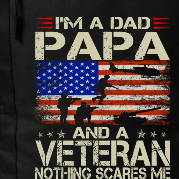 IM A Dad Papa And Veteran Funny Retro Dad Papa Grandpa Daily Commute Backpack